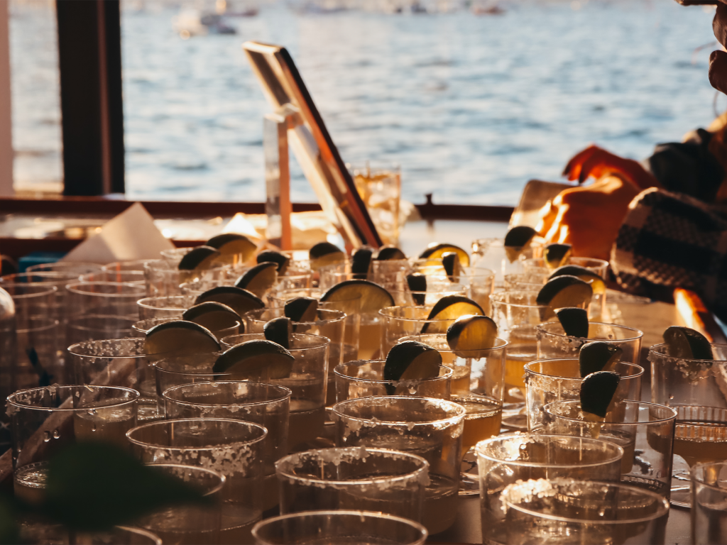 drinks on a boat