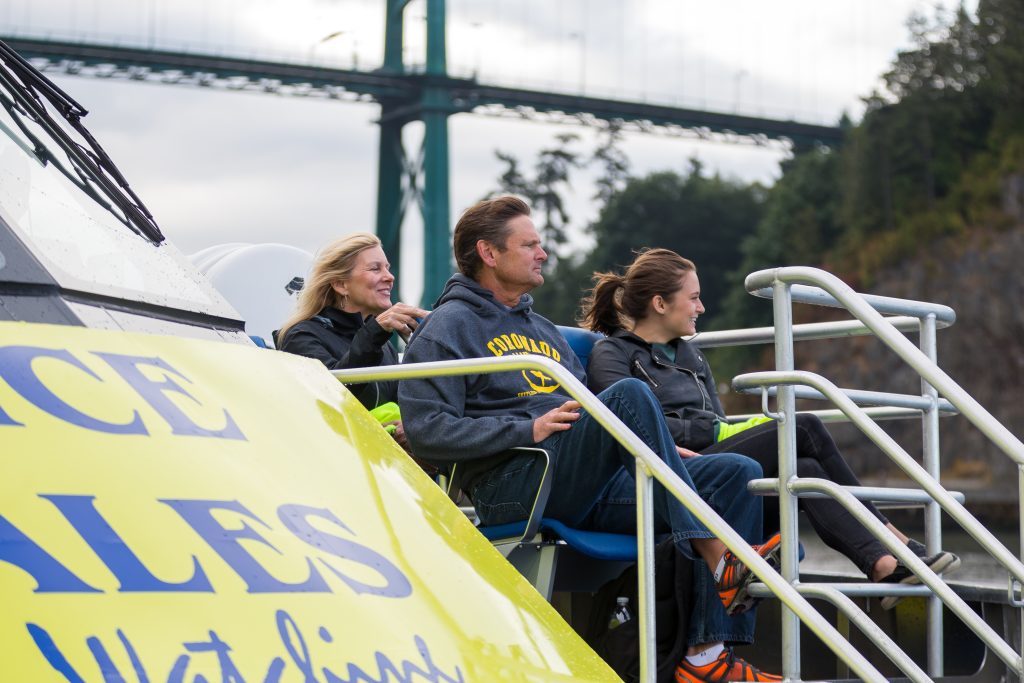 Boat with Lions Gate Bridge